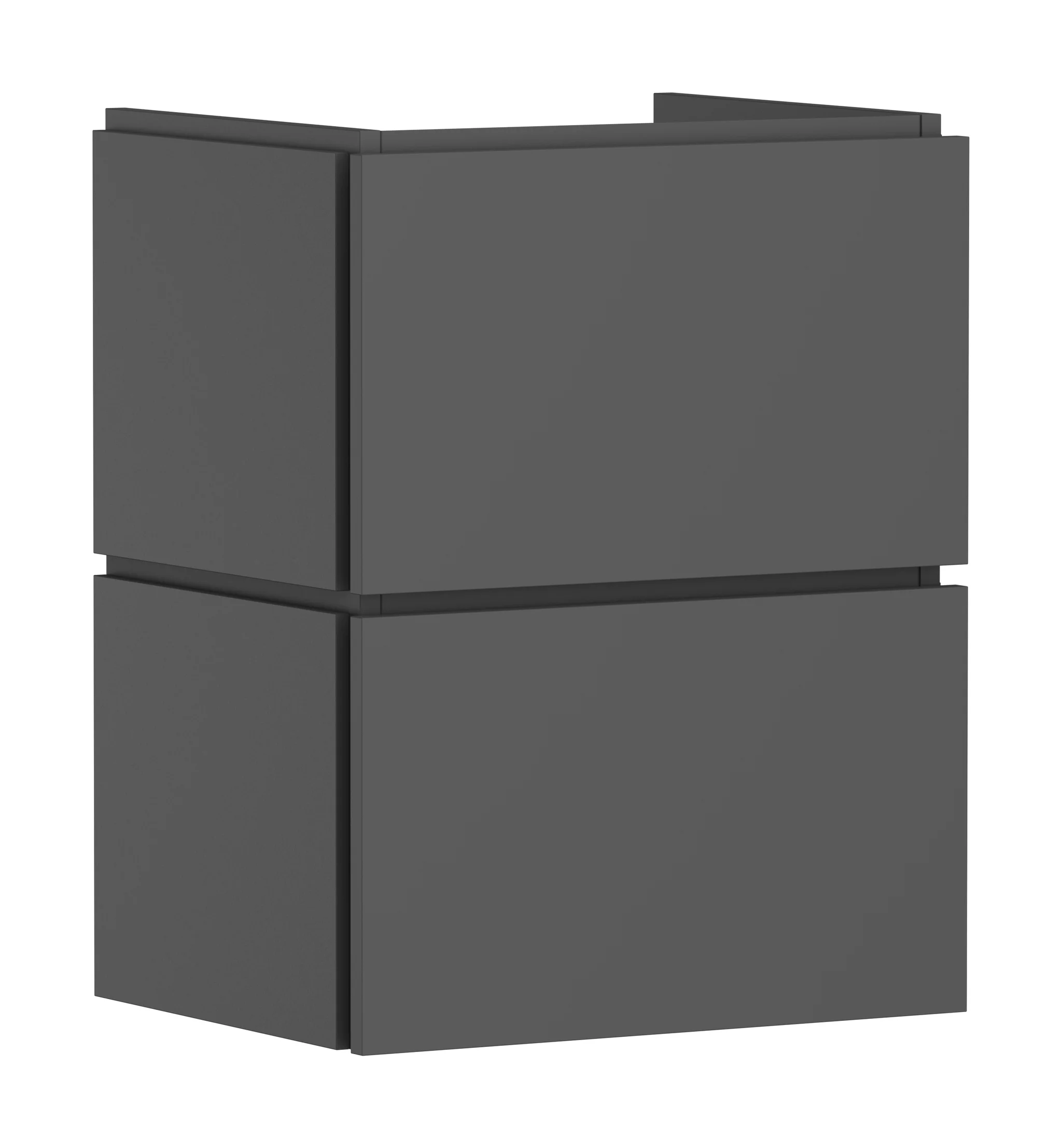 Hansgrohe Waschtischunterschrank Xilesa E, Schiefergrau Matt, 480x380 mm, 2 Schubkästen PushOpen mit SoftClose, wandmontiert