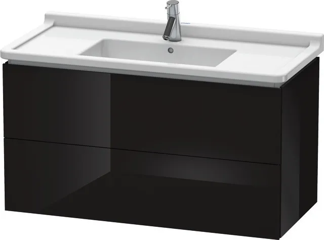 Duravit Waschtischunterschrank wandhängend „L-Cube“ 102 × 55,8 × 46,9 cm Schwarz Hochglanz Duravit Waschtischunterschrank wandhängend „L-Cube“ 102 × 55,8 × 46,9 cm Schwarz Hochglanz