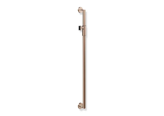 HEWI Brausehalterstange System 900, Edelstahl PVD, Achsmaß 1.100 mm, Ø 32 mm, magnetischer Brausehalter, Farbe Kupfer glänzend