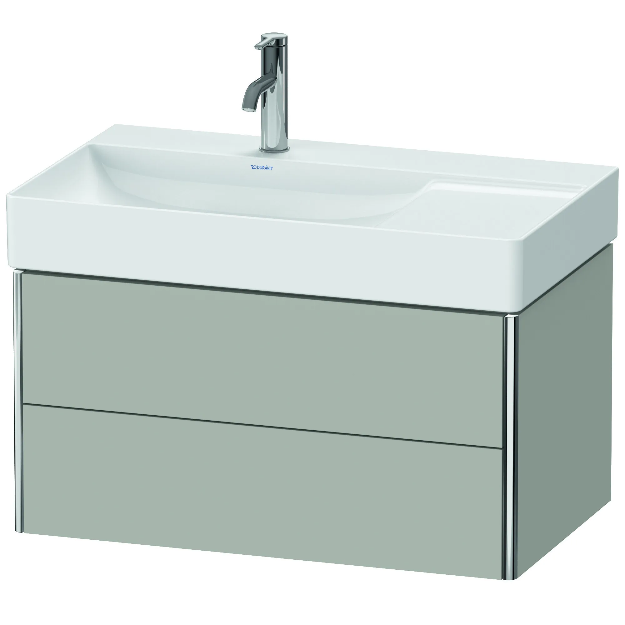 Duravit Waschtischunterschrank wandhängend „XSquare“ 78,4 × 39,7 × 46 cm Betongrau Matt