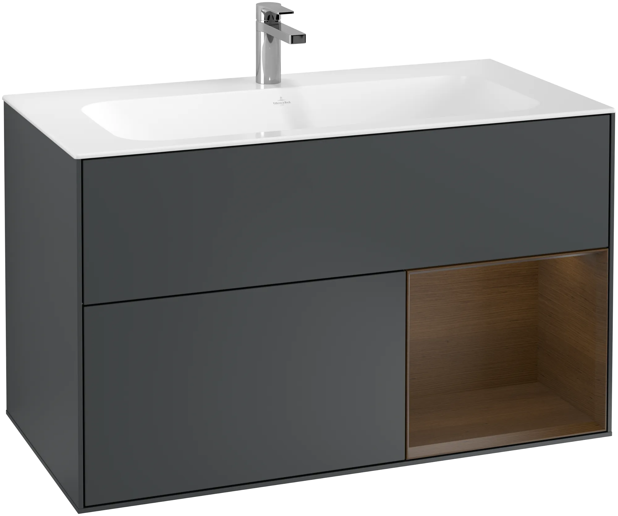 Villeroy & Boch Waschtischunterschrank „Finion“ für Schrankwaschtisch 996 × 591 × 498 mm Midnight Blue Matt Lacquer, für Becken mittig