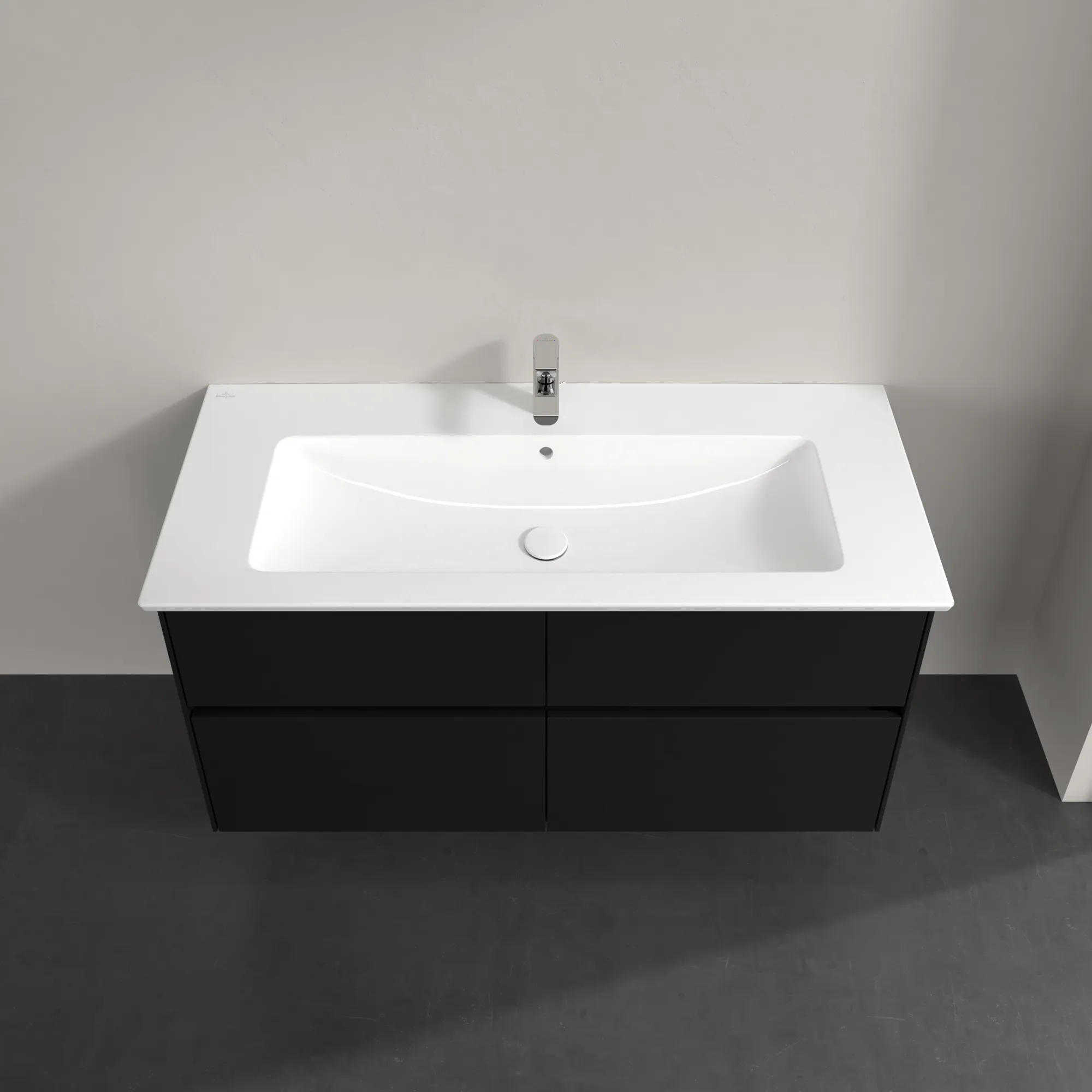 Villeroy & Boch Waschtischunterschrank „Collaro“ 1161 × 610 × 480 mm Volcano Black, mit Beleuchtung, für Becken mittig Villeroy & Boch Waschtischunterschrank „Collaro“ 1161 × 610 × 480 mm Volcano Black, mit Beleuchtung, für Becken mittig