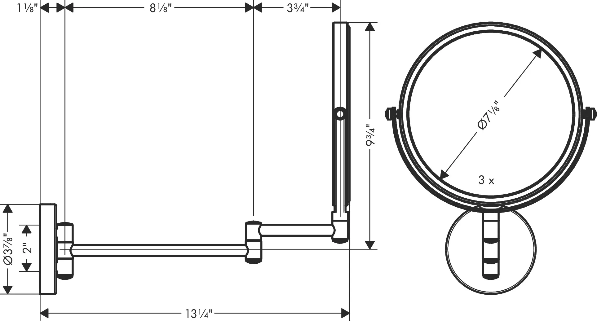Rasierspiegel Logis Universal chrom ohne Licht