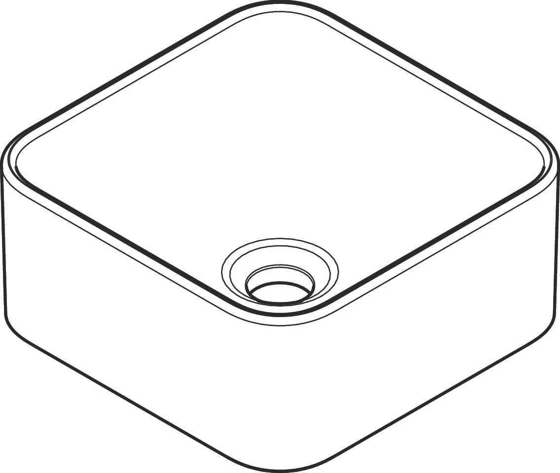 Hansgrohe Aufsatzwaschtisch Xuniva Q, 300x300 mm, weiß, glänzend, ohne Hahnloch und Überlauf