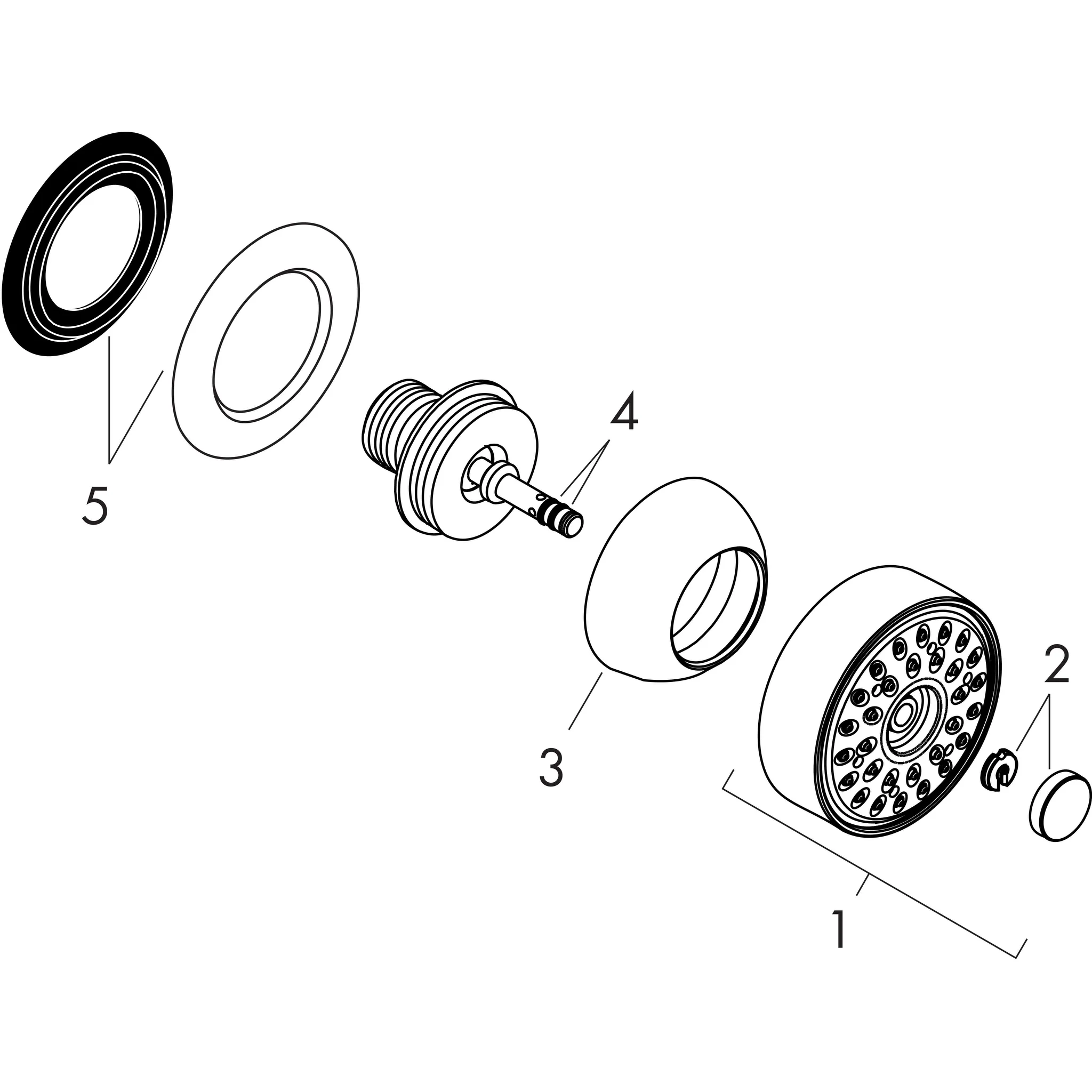 Hansgrohe AXOR Uno Seitenbrause 1jet rund, Chrom Hansgrohe AXOR Uno Seitenbrause 1jet rund, Chrom