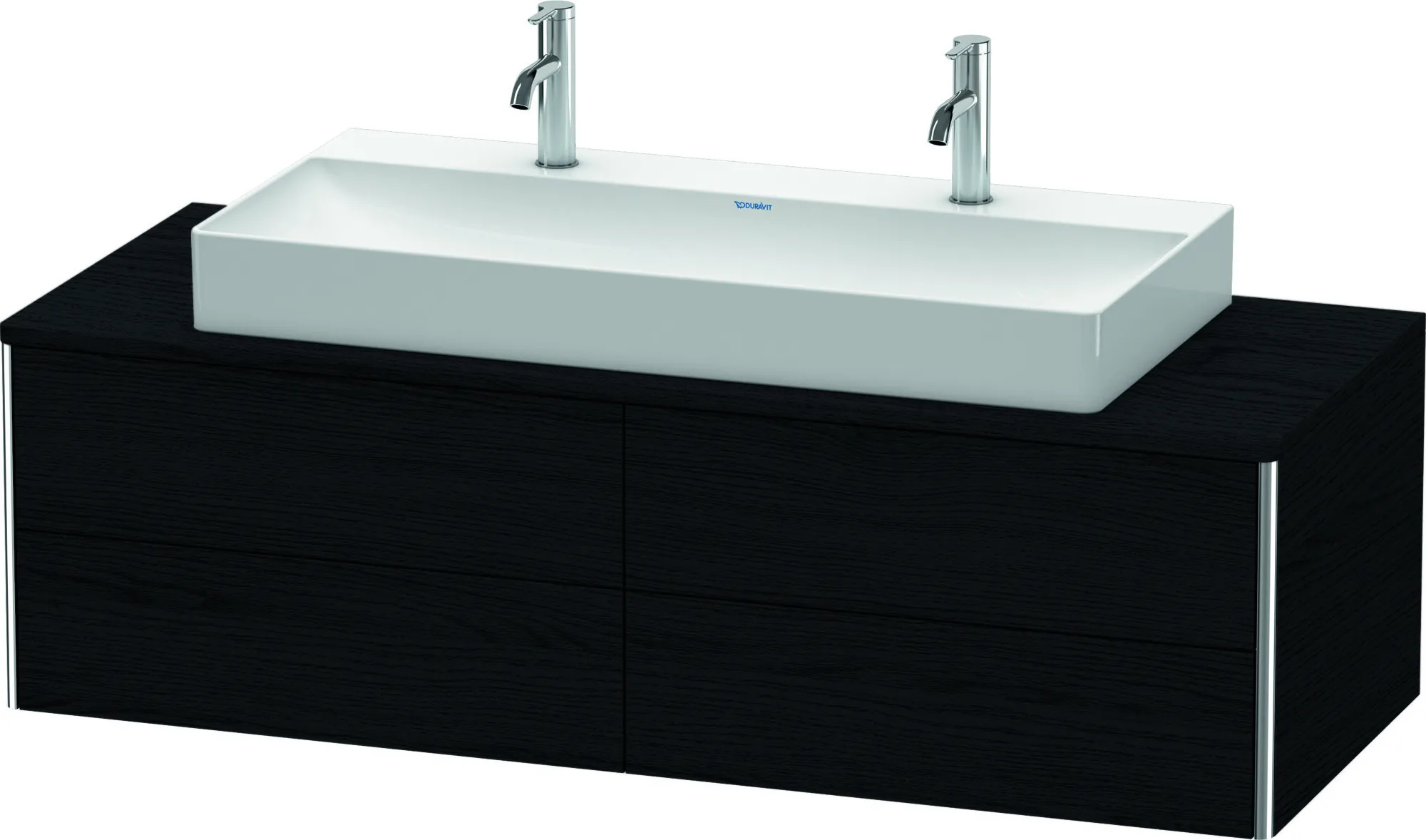 Duravit Waschtischunterschrank wandhängend „XSquare“ 140 × 40 × 54,8 cm Eiche Schwarz