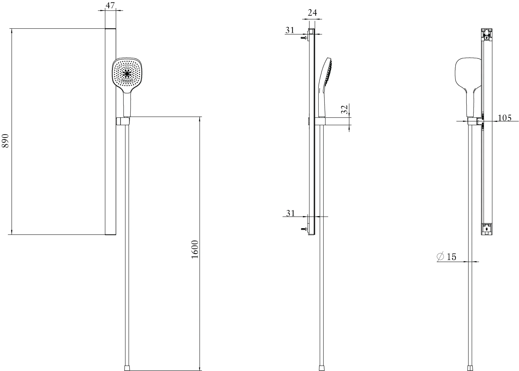Villeroy & Boch Infinity Showers Duschgarnitur TVS110003000, Eckig, Chrom Villeroy & Boch Infinity Showers Duschgarnitur TVS110003000, Eckig, Chrom