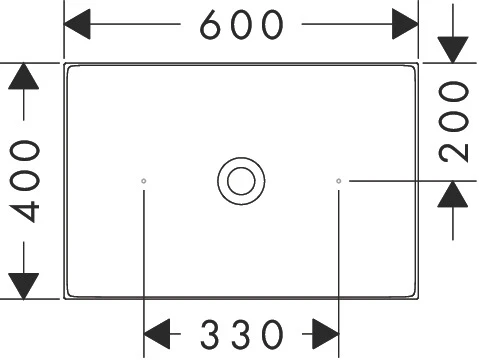 AXOR Suite Waschbecken & Badewannen Aufsatzwaschtisch 600/400 ohne Hahnloch und Überlauf Chrom