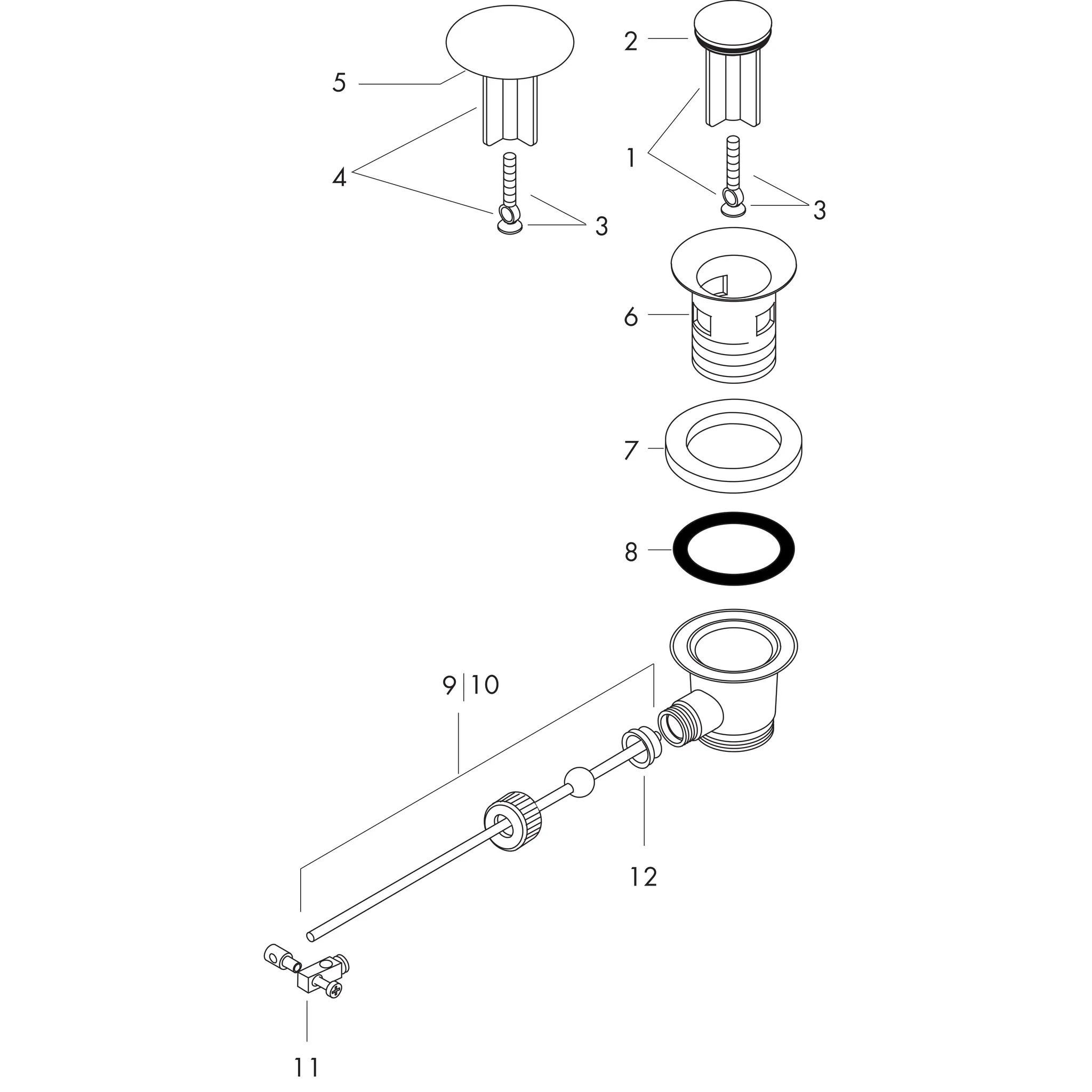 Ablaufventil Waschtischmischer und Bidetmischer DN32 chrom