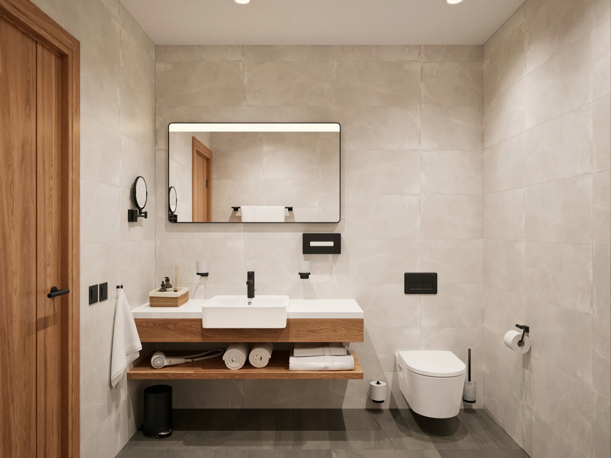 Hansgrohe Spiegel „Xarita Lite Q“ in Mattschwarz