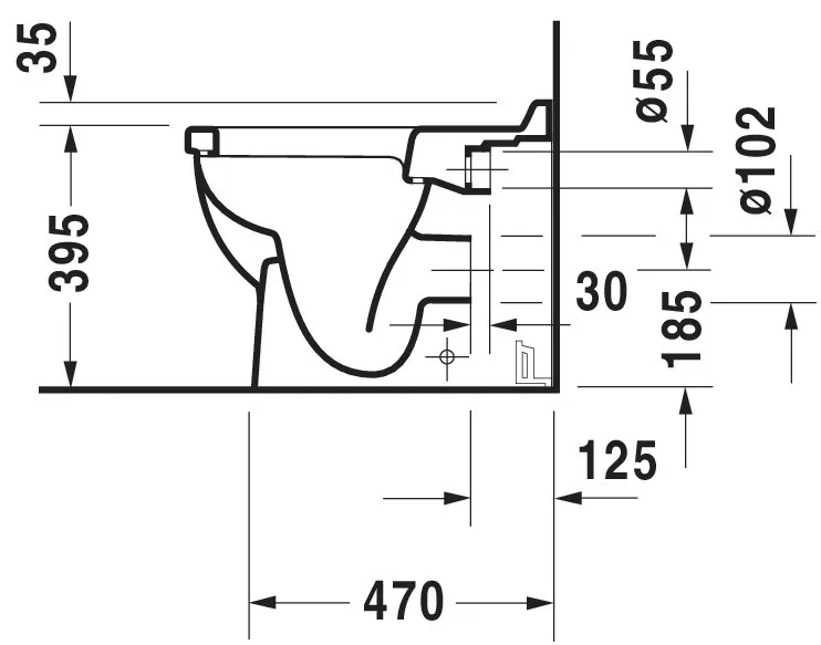 Stand-Tiefspül-WC „Starck 3“ 36 × 43 × 56 cm