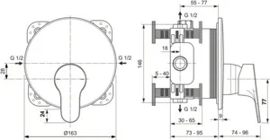 Brausearmatur Unterputz Cerabase Durchmesser: 163mm Chrom Brausearmatur Unterputz Cerabase Durchmesser: 163mm Chrom