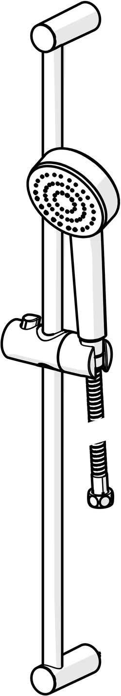 HansaBASIC Wandstangen-Brausenset 5578 1-strahlig DN15 Chrom