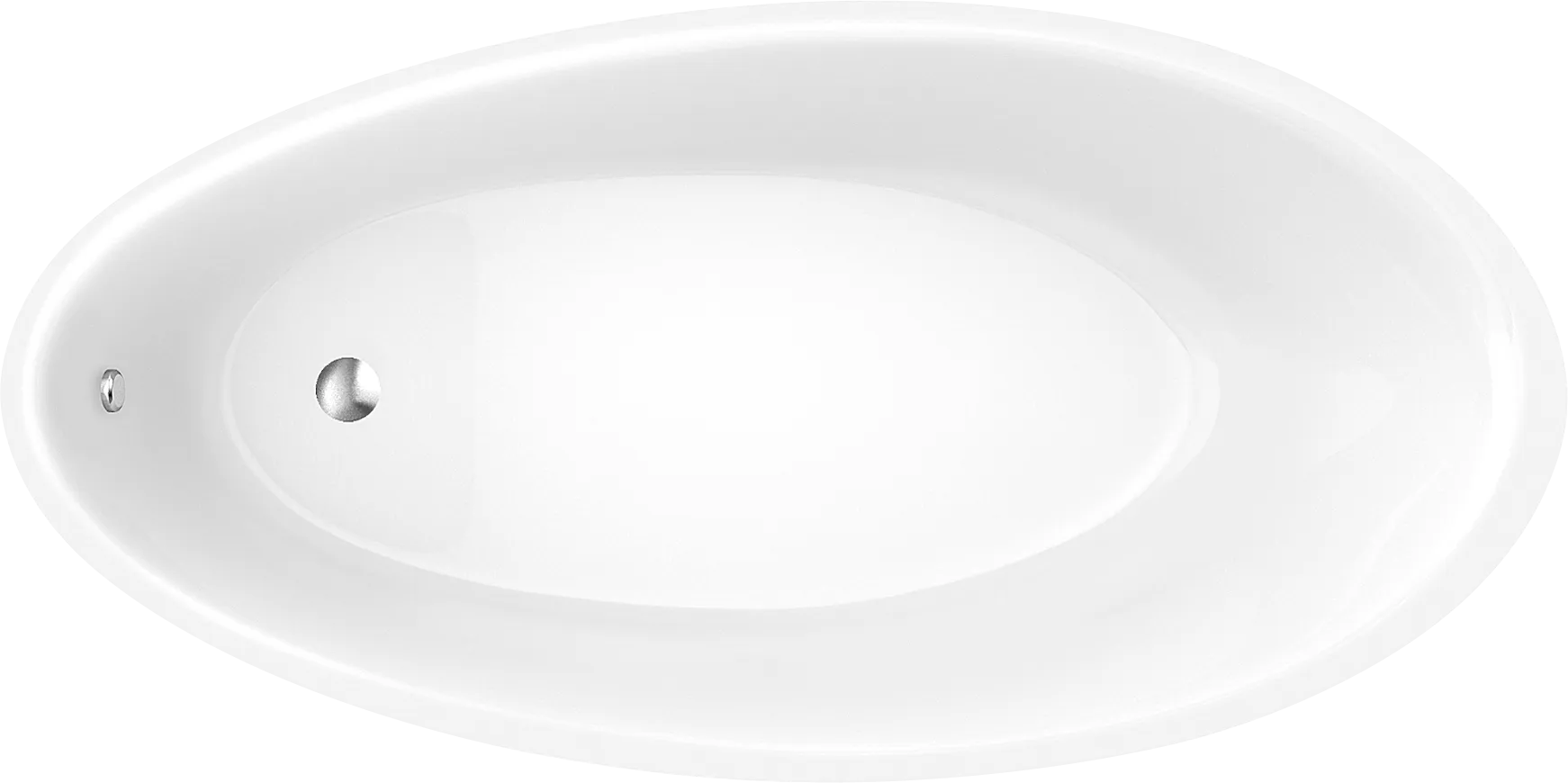 Villeroy & Boch Badewanne „Aveo“ oval 190 × 95 cm, Fußablauf