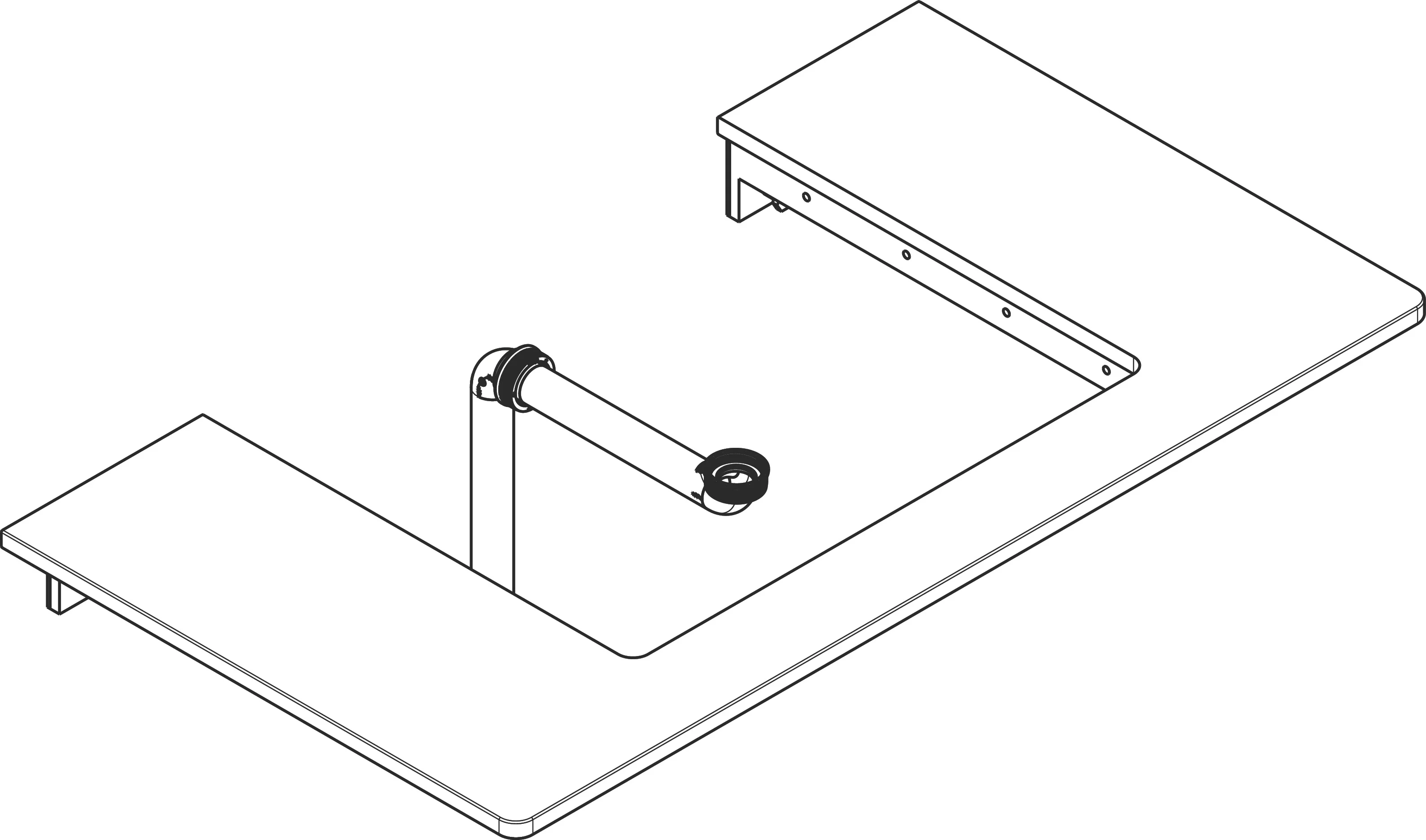 Hansgrohe Xelu Q Konsole, mittiger Ausschnitt für Aufsatzwaschtisch geschliffen, 980 x 540 mm, Weiße Hochglanz