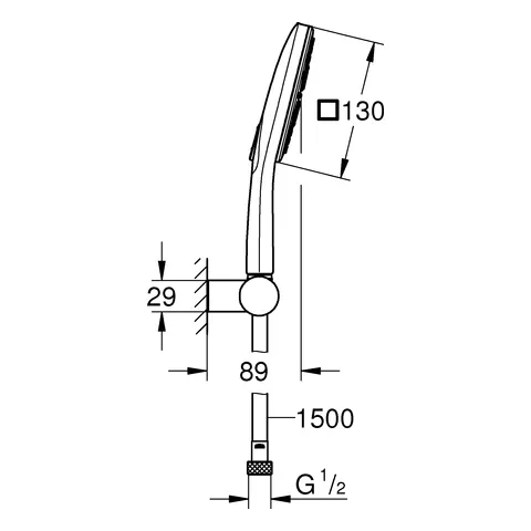 Grohe Rainshower SmartActive 130 Cube Wandhalterset 3 Strahlarten Grohe Rainshower SmartActive 130 Cube Wandhalterset 3 Strahlarten
