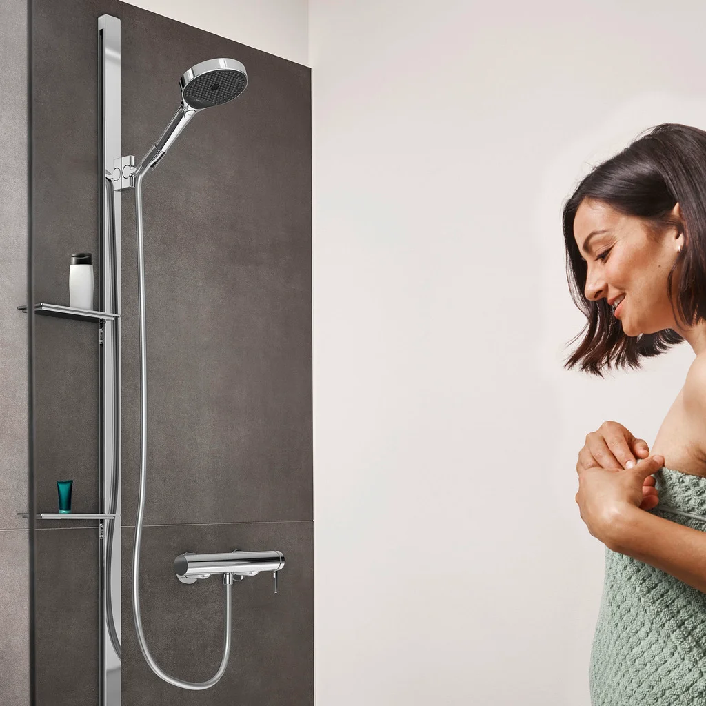 Hansgrohe Rainfinity Handbrause 130 3jet chrom | Brausekopfgröße: 132 mm | PowderRain, Intense PowderRain, MonoRain Strahlarten | QuickClean für einfache Reinigung