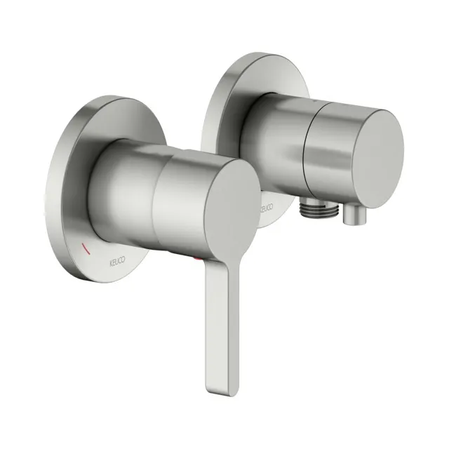 KEUCO EDITION 400 Einhebelmischer-Set Unterputz für 2 Verbraucher mit Schlauchanschluss Edelstahl-finish