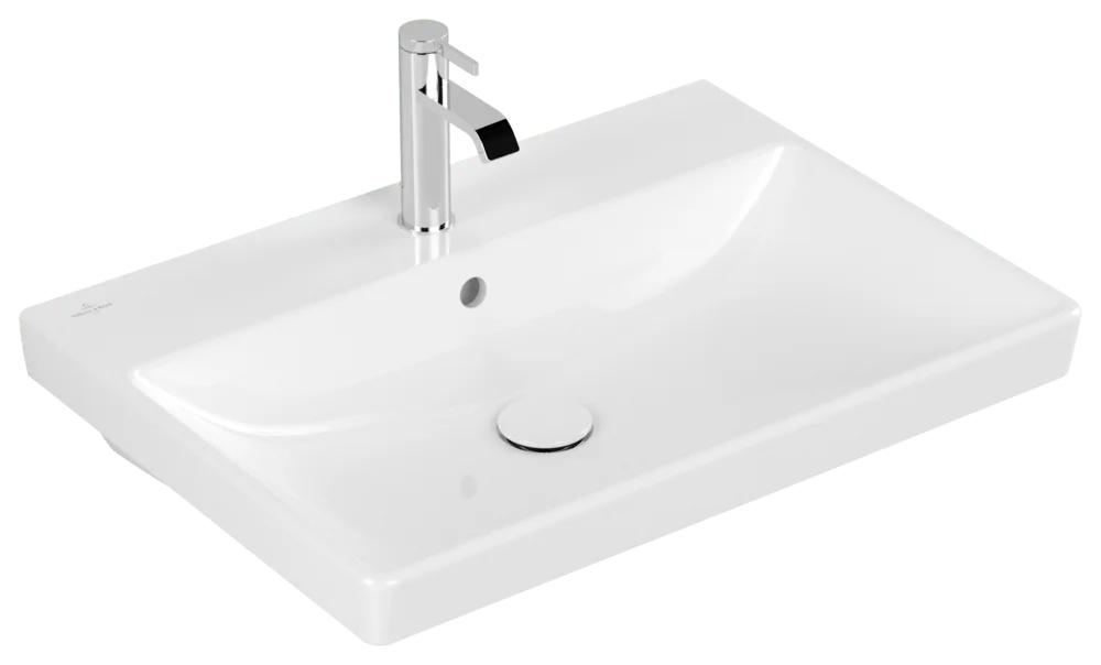 Villeroy & Boch Avento Waschbecken 650x470mm Rechteck 1HL. Weiß Alpin CeramicPlus
