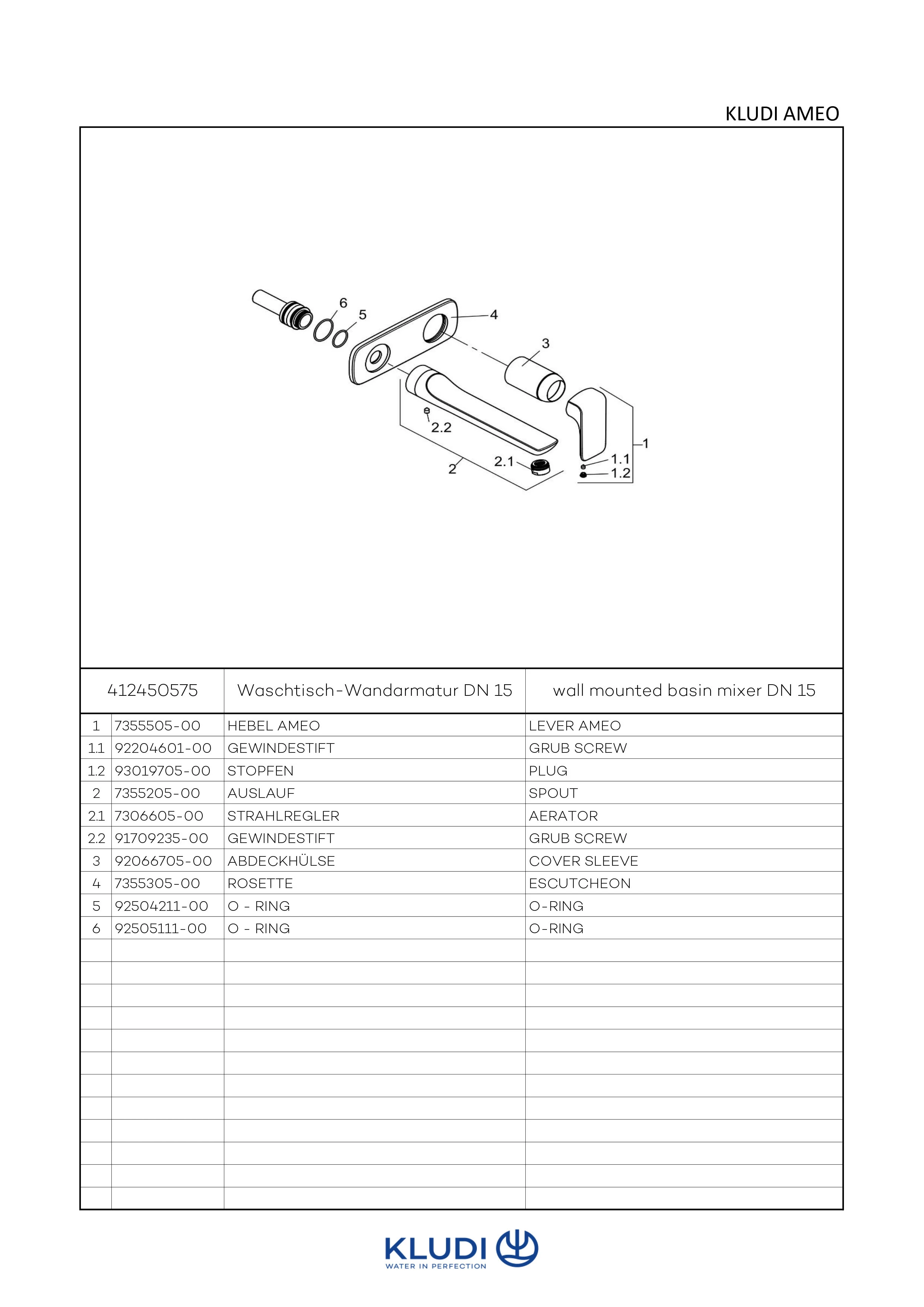 AMEO WT2LochWandEHM Ausladung 235 mm chrom AMEO WT2LochWandEHM Ausladung 235 mm chrom