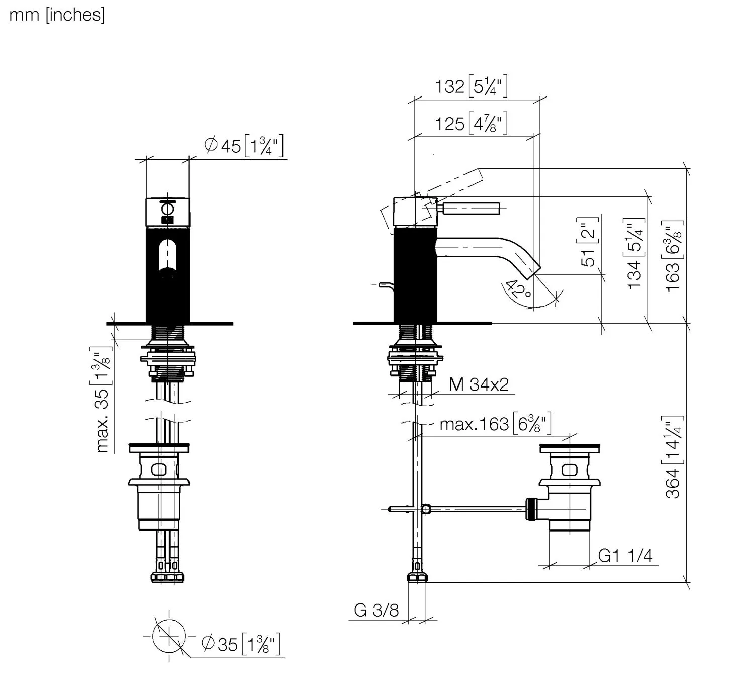 Dornbracht META Waschtisch-Einhandbatterie mit Ablaufgarnitur - Chrom Dornbracht META Waschtisch-Einhandbatterie mit Ablaufgarnitur - Chrom