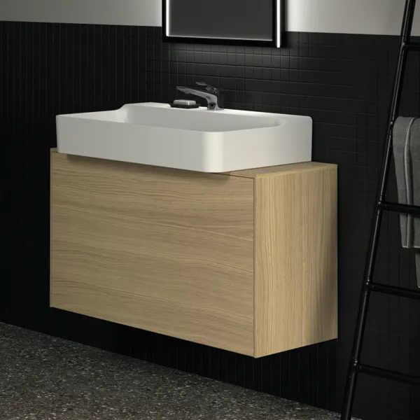 Ideal Standard Waschtischunterschrank „Conca“ 100,2 × 55 × 37,3 cm Eiche hell Furnier Ideal Standard Waschtischunterschrank „Conca“ 100,2 × 55 × 37,3 cm Eiche hell Furnier