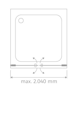 HSK Pendeltür „K2“ Glas Klar hell,