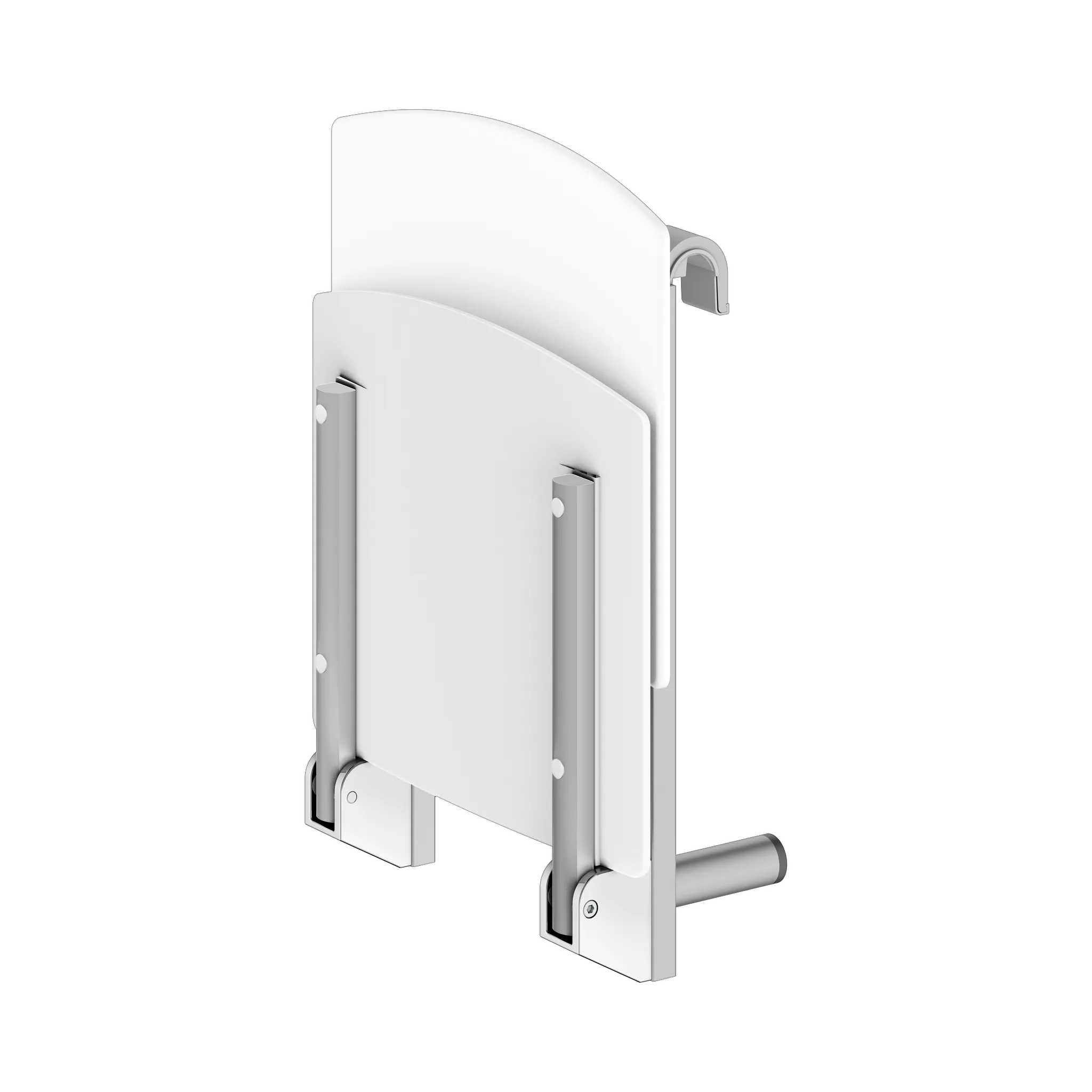 Klappsitz zum Einhängen „Care“ in Silber (eloxiert) Klappsitz zum Einhängen „Care“ in Silber (eloxiert)