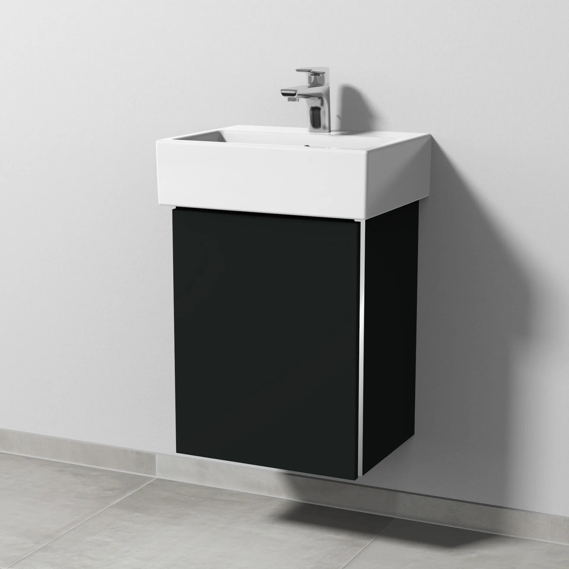 Sanipa Waschtischunterschrank „3way“ passend zu Keramik-Waschtische Vero Air von Duravit 400 × 520 × 332 mm in Vulkan (matt), Anschlag links