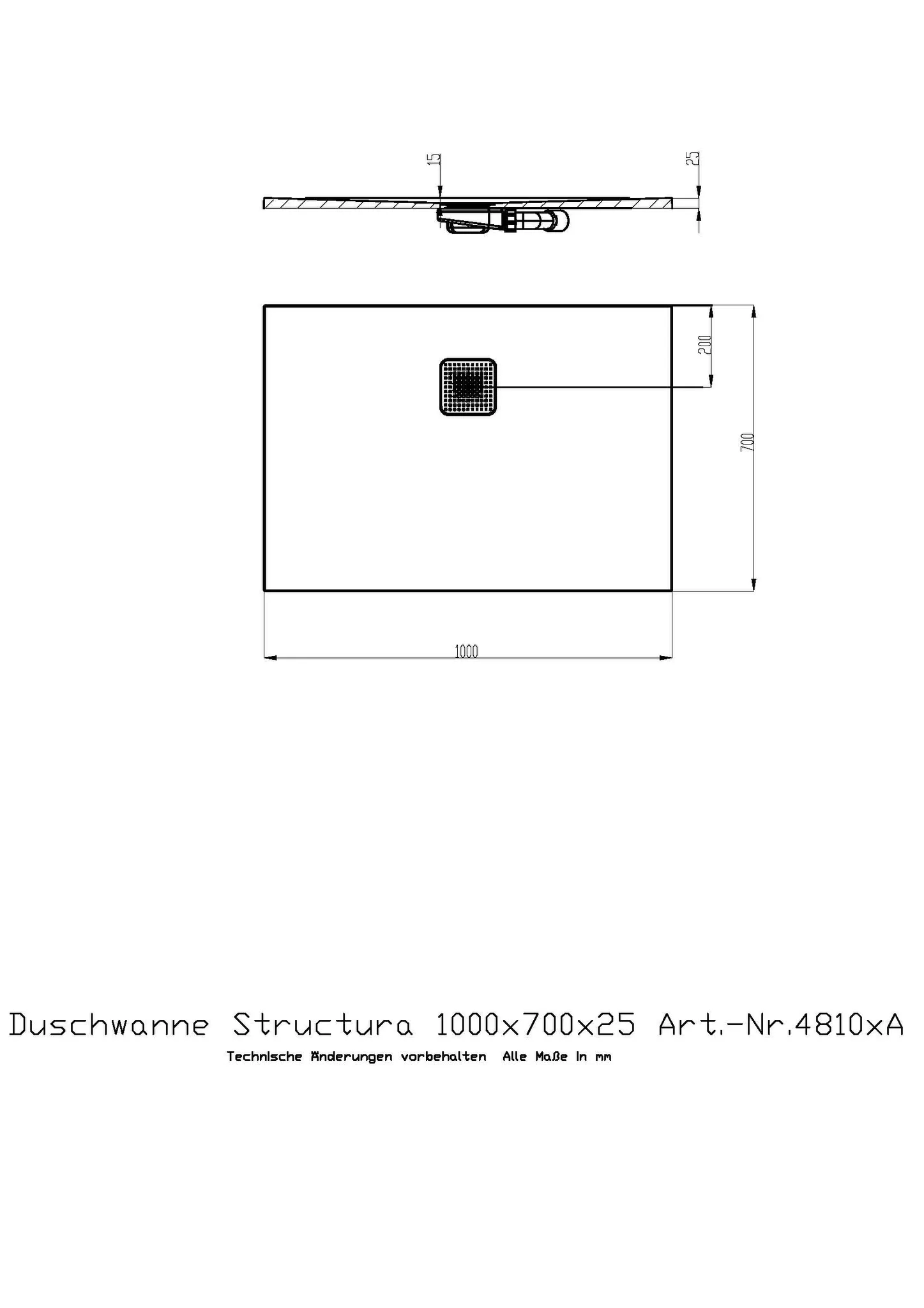 Duschwanne Structura 1000x700x25 in gesoftete Schieferoptik, mit Antirutsch B, Material Solique, Weiß Duschwanne Structura 1000x700x25 in gesoftete Schieferoptik, mit Antirutsch B, Material Solique, Weiß