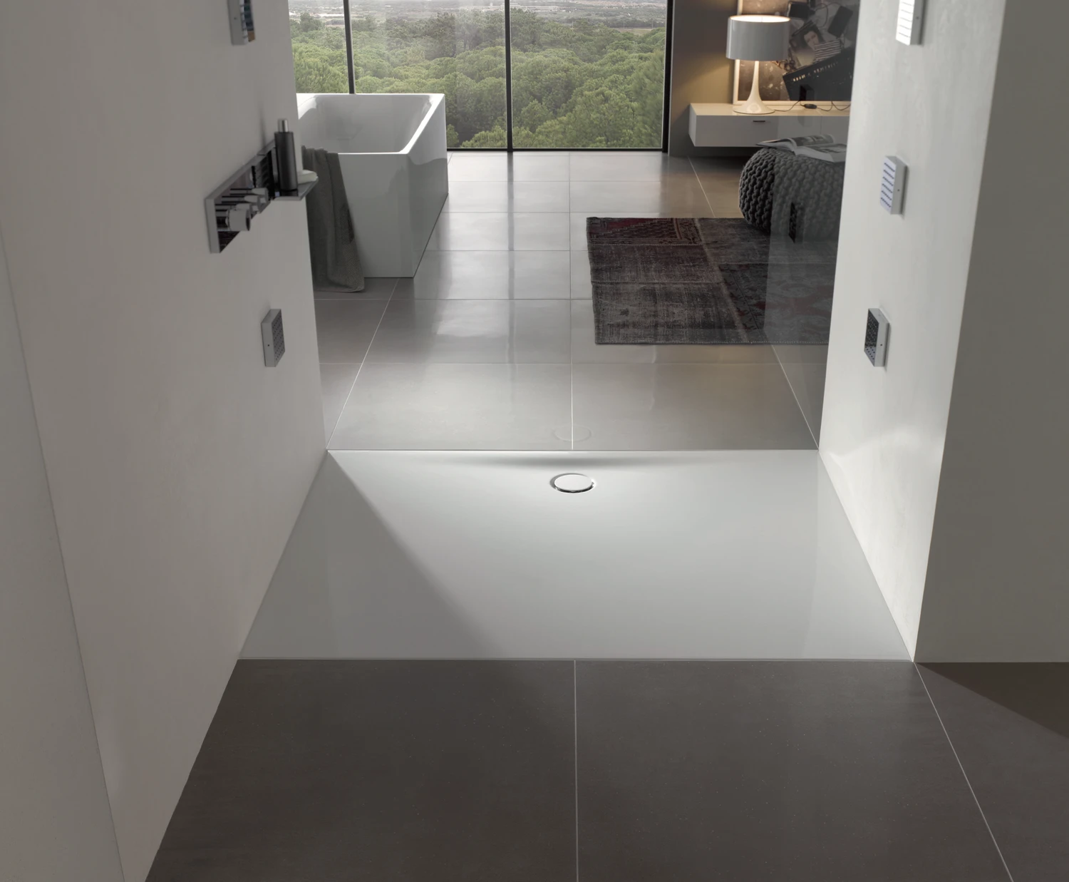Bette quadrat Duschwanne „BetteFloor Side“ 120 × 120 cm in Ägäis Bette quadrat Duschwanne „BetteFloor Side“ 120 × 120 cm in Ägäis
