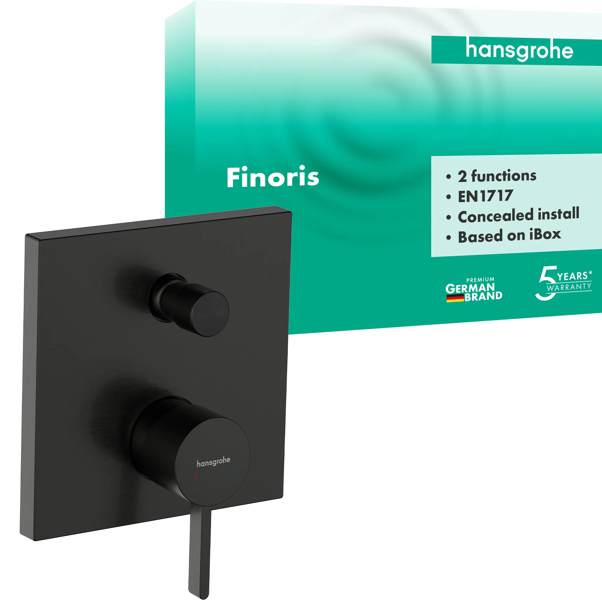 Hansgrohe Finoris Einhebel-Wannenmischer Unterputz, Brushed Black Chrome, 2 Verbraucher, max. Durchfluss 25 l/min, Keramikmischsystem, Temperaturbegrenzung einstellbar Hansgrohe Finoris Einhebel-Wannenmischer Unterputz, Brushed Black Chrome, 2 Verbraucher, max. Durchfluss 25 l/min, Keramikmischsystem, Temperaturbegrenzung einstellbar