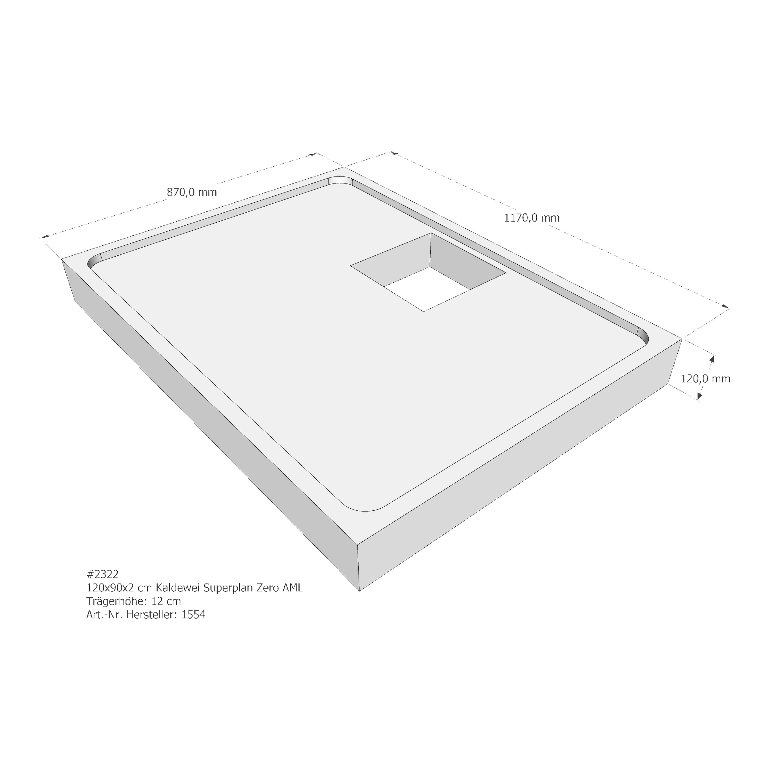 Duschwannenträger für Kaldewei Superplan Zero 120 × 90 × 2 cm Breite: 90 cm / Länge: 120 cm Duschwannenträger für Kaldewei Superplan Zero 120 × 90 × 2 cm Breite: 90 cm / Länge: 120 cm