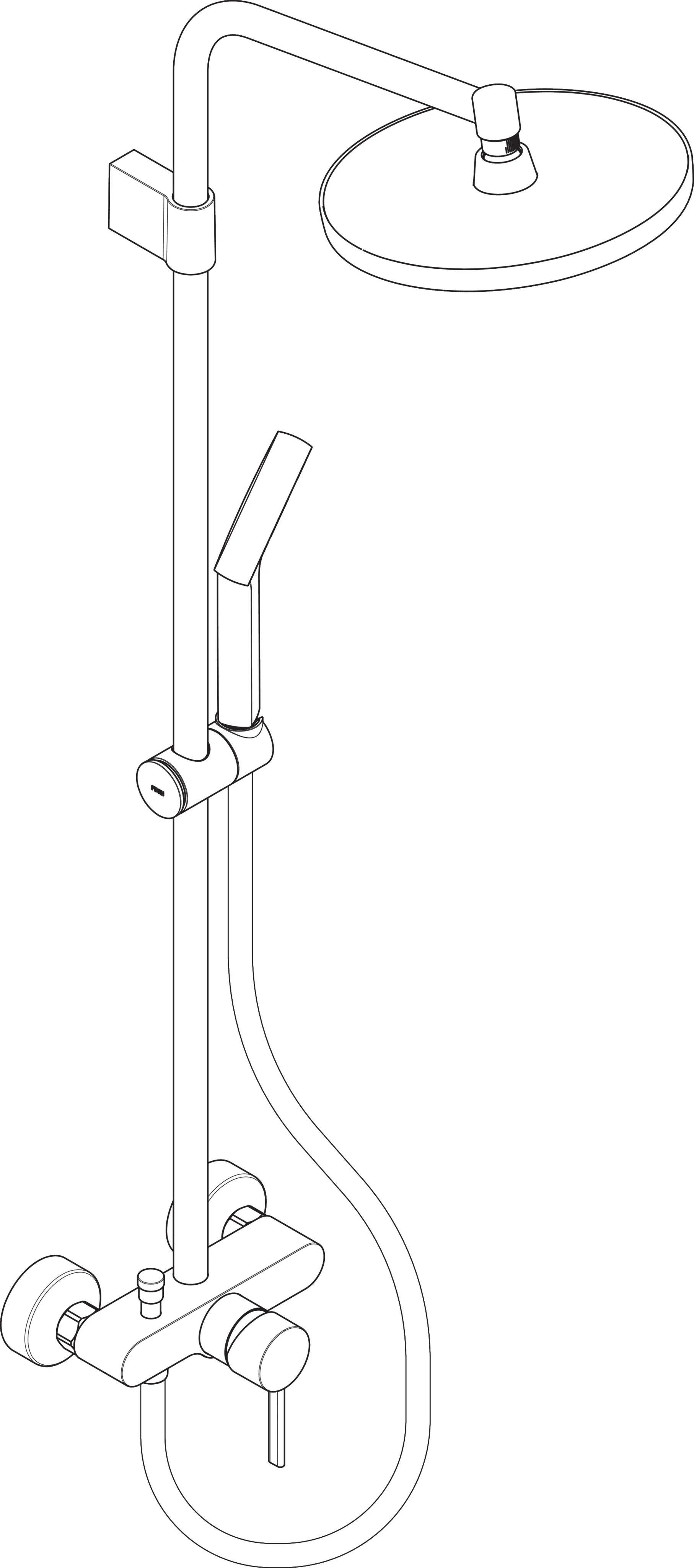 Hansgrohe Activera S Showerpipe 240 1jet EcoSmart mit Einhebelmischer Chrom, 8 l/min Durchfluss, variabler Bohrlochabstand 750-850 mm, Aufputzinstallation