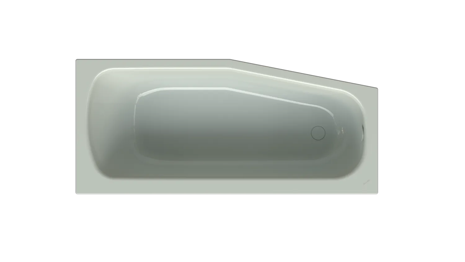 Bette Bambino Badewanne links, 1570 x 700 mm, Salvia, glasierter Titan-Stahl, 30 mm Randhöhe, 1-Sitzer, Einbau/Unterbau
