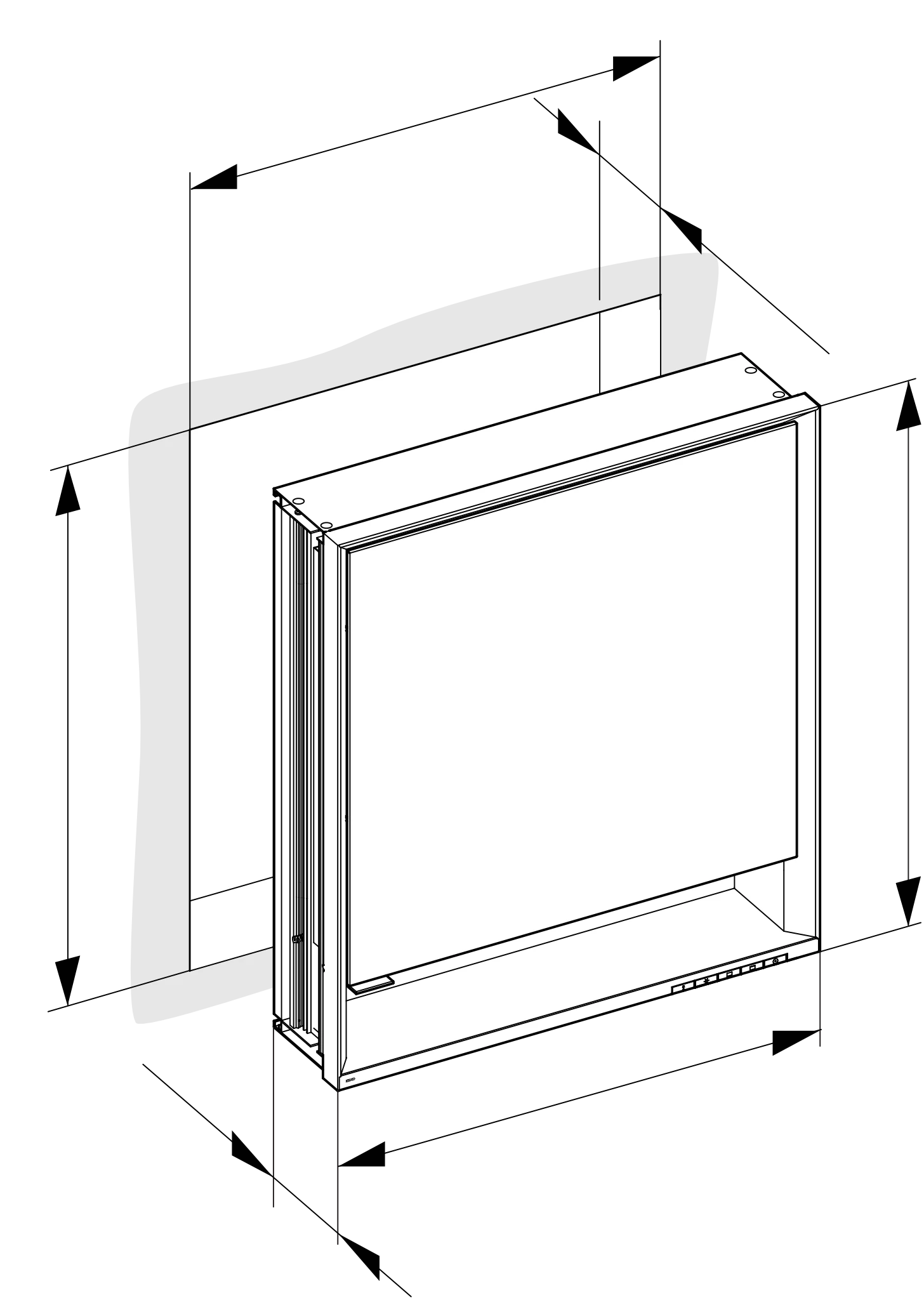 Royal Lumos 14311171101 Spiegelschrank Royal Lumos Wandeinbau/Anschlag rechts 650 × 735 × 165 mm silber-eloxiert