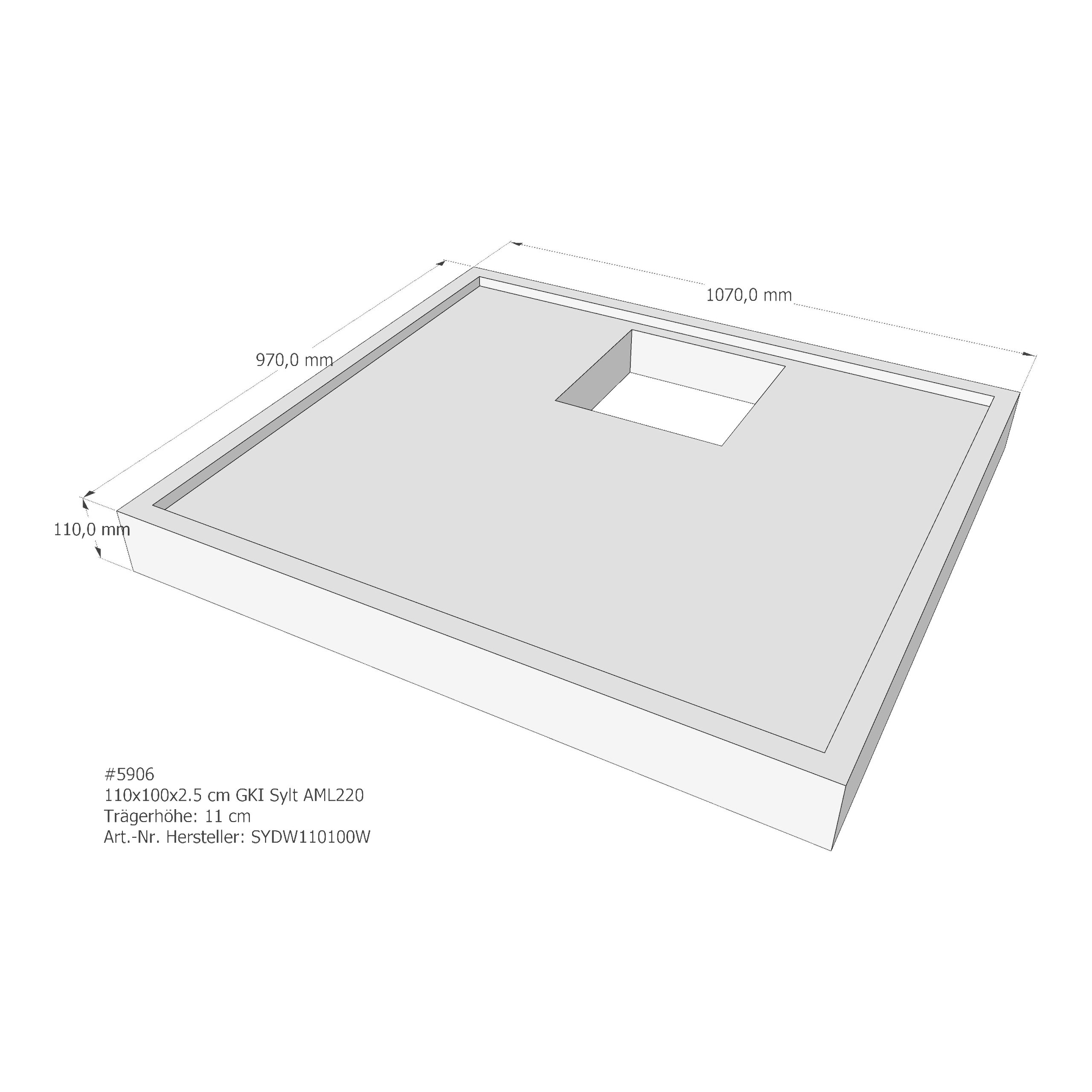 Duschwannenträger für GKI Sylt 110 × 100 × 2,5 cm Duschwannenträger für GKI Sylt 110 × 100 × 2,5 cm