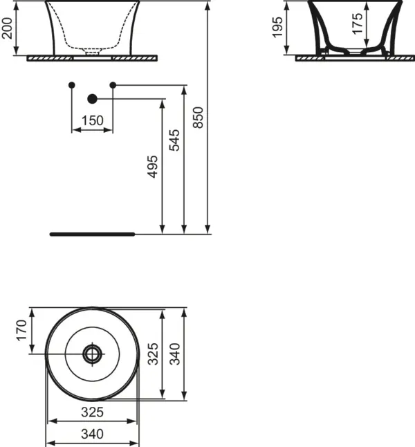 Waschbecken „LaDolceVita“ 34 × 34 × 20 cm Waschbecken „LaDolceVita“ 34 × 34 × 20 cm
