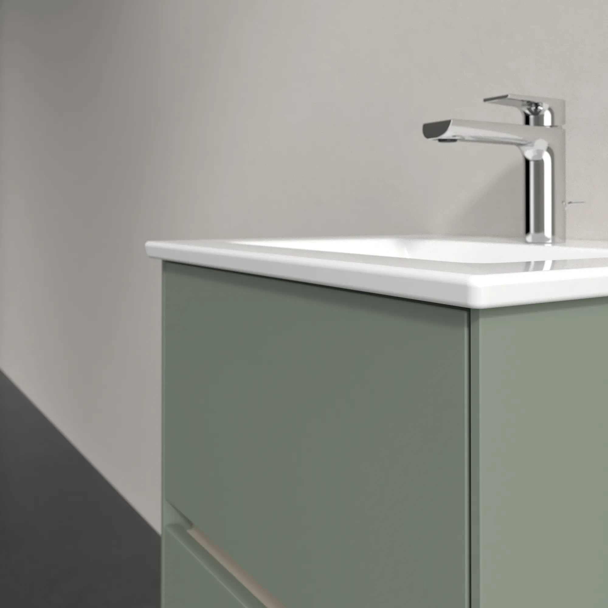 Villeroy & Boch Waschtischunterschrank „Collaro“ 472 × 610 × 404 mm Soft Green, mit Beleuchtung, für Becken mittig Villeroy & Boch Waschtischunterschrank „Collaro“ 472 × 610 × 404 mm Soft Green, mit Beleuchtung, für Becken mittig