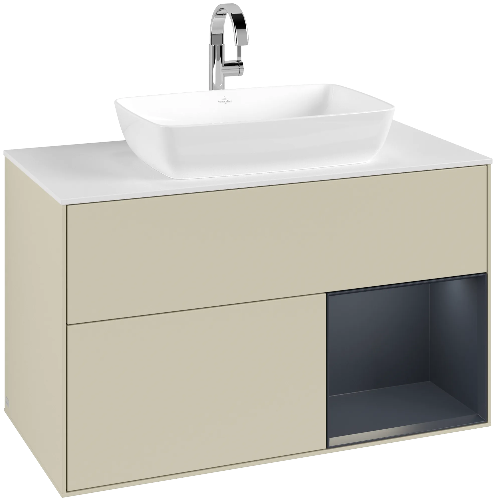 Villeroy & Boch Waschtischunterschrank „Finion“ für Schrankwaschtisch 1000 × 603 × 501 mm Silk Grey Matt Lacquer, für Becken mittig, mit Hahnlochbohrung Villeroy & Boch Waschtischunterschrank „Finion“ für Schrankwaschtisch 1000 × 603 × 501 mm Silk Grey Matt Lacquer, für Becken mittig, mit Hahnlochbohrung