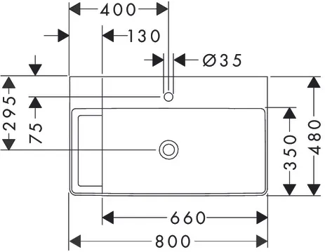 Hansgrohe Xelu Q Aufsatzwaschtisch geschliffen Weiß, 800x480mm Hansgrohe Xelu Q Aufsatzwaschtisch geschliffen Weiß, 800x480mm