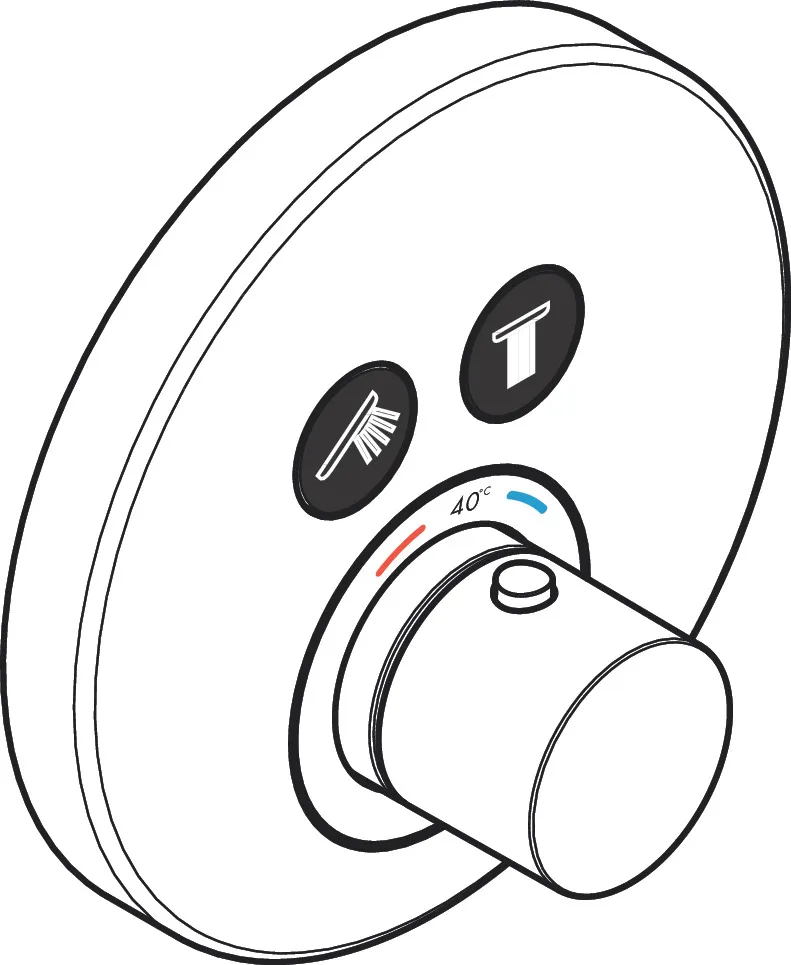 Thermostat UP Axor ShowerSelect Fertigset 2 Verbraucher rund chrom