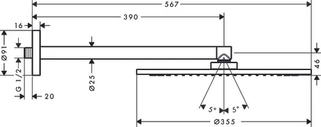 Kopfbrause 350 1jet Axor chrom mit Brausearm Kopfbrause 350 1jet Axor chrom mit Brausearm