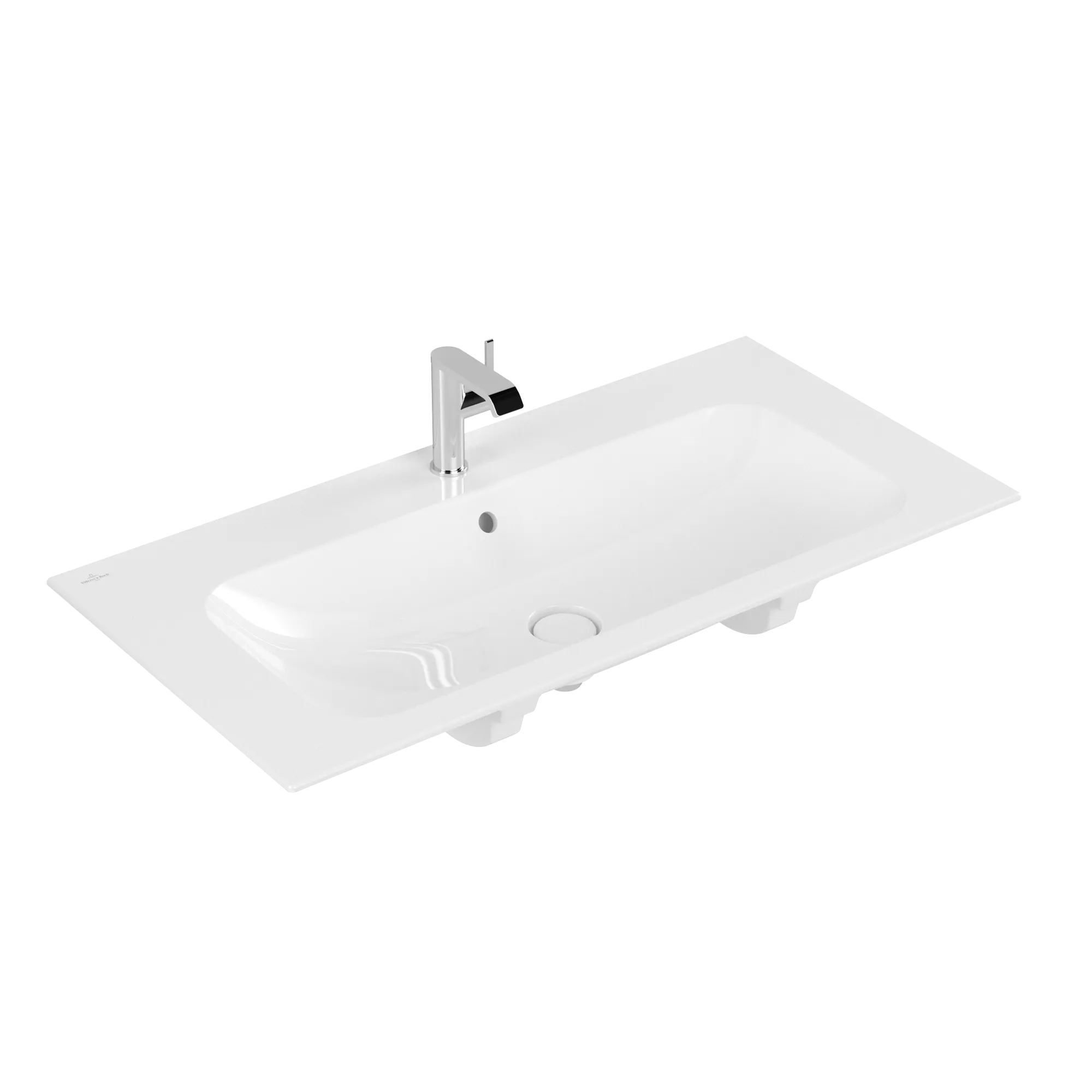 Villeroy & Boch Schrankwaschtisch aus TitanCeram „Finion“ 1000 × 500 × 160 mm, mit Hahnlochbohrung, Hahnlochposition mittig in Weiß Alpin, mit CeramicPlus Farbe: Weiß Alpin / Größe: 100 × 50 cm / Hahnlochbohrung: mit 1×1 Hahnlochbohrung / Hahnlochposition: mittig / Überlauf: mit verdecktem Überlauf Villeroy & Boch Schrankwaschtisch aus TitanCeram „Finion“ 1000 × 500 × 160 mm, mit Hahnlochbohrung, Hahnlochposition mittig in Weiß Alpin, mit CeramicPlus Farbe: Weiß Alpin / Größe: 100 × 50 cm / Hahnlochbohrung: mit 1×1 Hahnlochbohrung / Hahnlochposition: mittig / Überlauf: mit verdecktem Überlauf