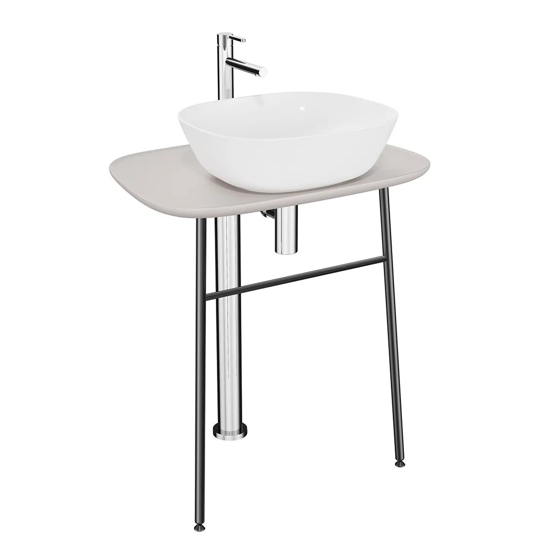 VitrA Plural Waschtischunterbau hoch freistehend 74 cm, Taupe Matt