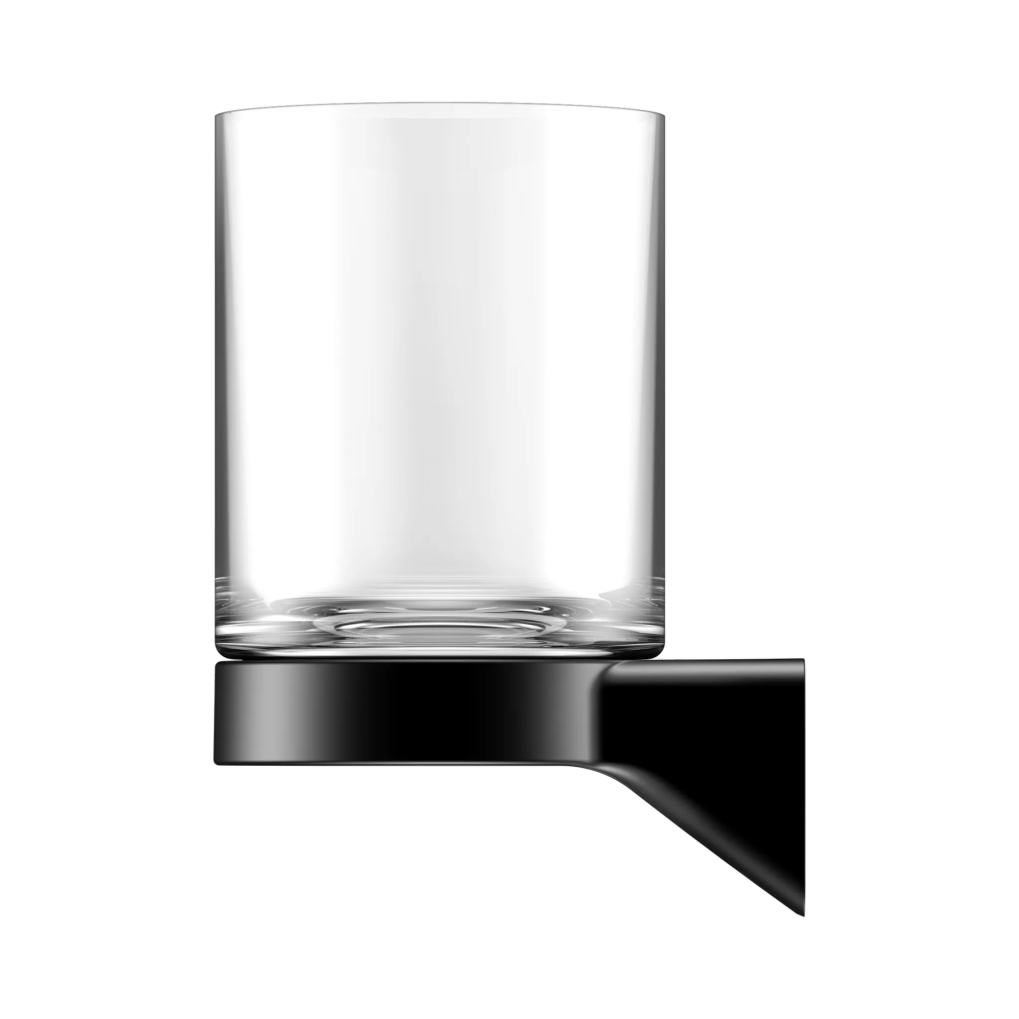 KEUCO AVENO Glashalter mit Echtkristall-Glas schwarz matt