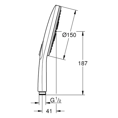 Grohe Rainshower SmartActive 150 Handbrause, moon white/chrom Grohe Rainshower SmartActive 150 Handbrause, moon white/chrom