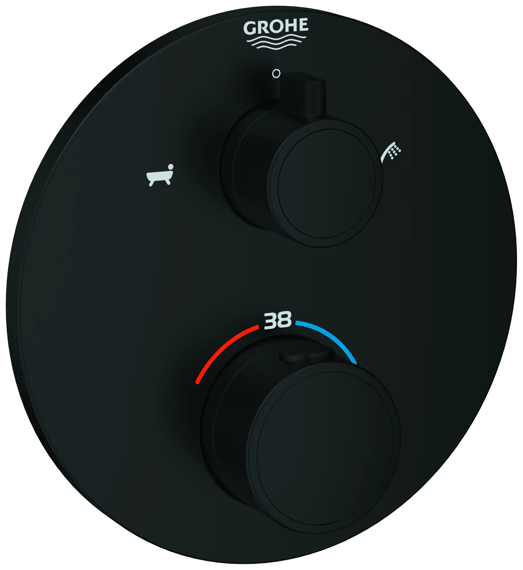Thermostat-Wannenbatterie Grohtherm 102210, mit integrierter 2-Wege-Umstellung, Fertigmontageset für Rapido SmartBox, matte black Thermostat-Wannenbatterie Grohtherm 102210, mit integrierter 2-Wege-Umstellung, Fertigmontageset für Rapido SmartBox, matte black