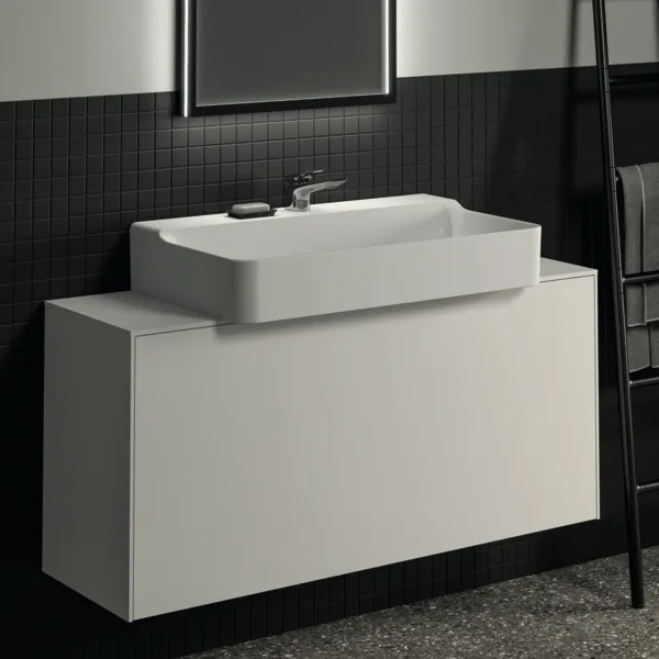 Ideal Standard Waschtischunterschrank „Conca“ 120,2 × 55 × 37,3 cm Weiß matt lackiert Ideal Standard Waschtischunterschrank „Conca“ 120,2 × 55 × 37,3 cm Weiß matt lackiert