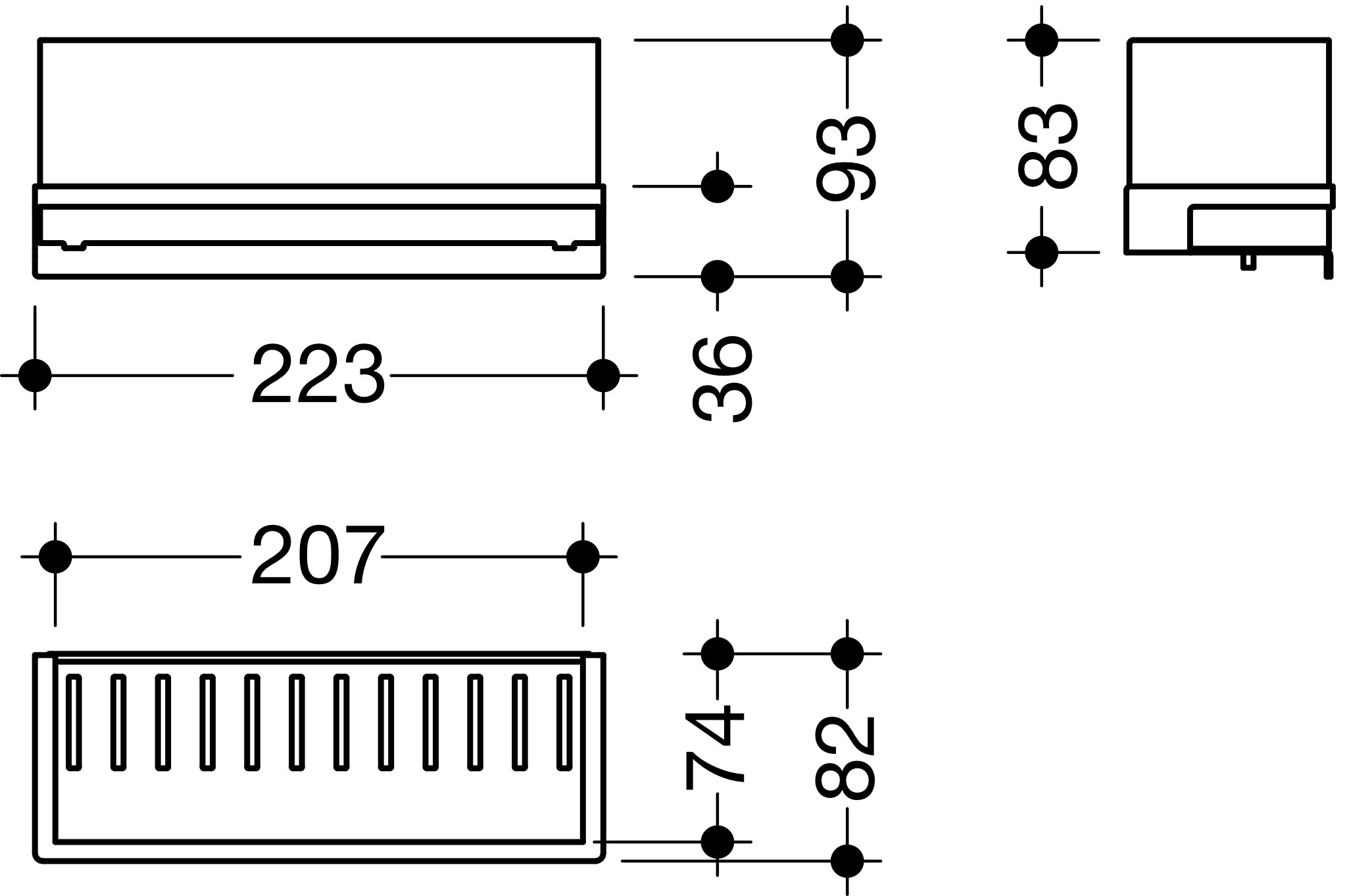 HEWI Korb „System 100“ 8,2 × 22,3 × 8,2 × 9,3 cm